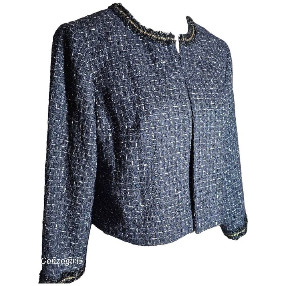 Karl Lagerfeld Paris New With Tags Black Tweed Jacket  Size Small